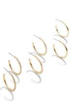 $78 - BaubleBar Madilyn Goldtone Assorted Set of 3 Hoop Earrings