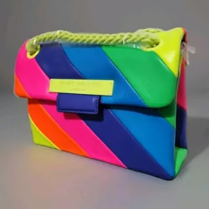 π Kurt Geiger Mini Brixton Leather Neon Rainbow Drench Bag RRP Β£199 π - Picture 1 of 8
