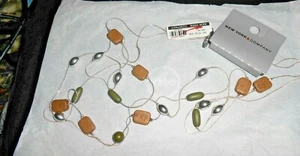 New York and Company Silberkette mit Perlen Halskette 2 Strang Neu mit Etikett 14 Zoll Tropfen - Bild 1 von 2
