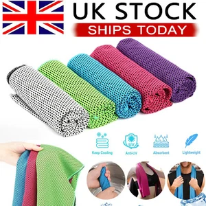 Ice Cold Instant Cooling Towel Running Jogging Gym Chilly Pad Sports Yoga Towels - Picture 1 of 11