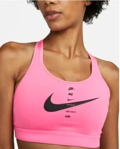 NIKE WOMENS DRI-FIT HIGH S IMPACT TRAINING STRAPPY BRA PINK SZ XS#DJ0743-NWT - Picture 1 of 5