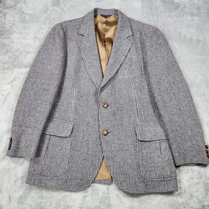 Pendleton Wool Sport Coat Mens Size 44 Houndstooth Gray Tweed - Picture 1 of 15