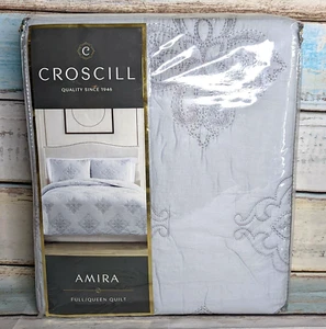 Croscill Amira Soft Blue Quilt : Full Queen : 90" x 90" Cotton Polyester : New - Picture 1 of 3