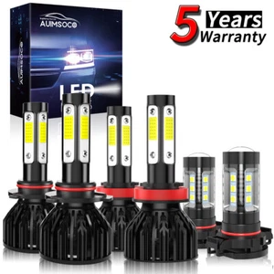6Pcs 9005&H11&H16 LED Headlight Kit Bulbs For Chevrolet Silverado 1500 2007-2015 - Picture 1 of 15