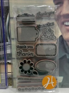 Rubber Stamp Borders Flowers Thank You Craft Unused  - Bild 1 von 2