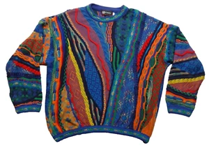 Maglione pullover Tundra Canada XL VINTAGE maglia arcobaleno maglione Biggie anni 90 hip hop cosby - Foto 1 di 19