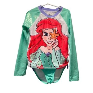 Little Mermaid Disney Swim Set Long Sleeve Rash Guard Size M - Picture 1 of 9