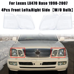 For Lexus LX470 1998-2007 Headlight Clear Lens Cover Housing+Seal Glue W/O Bulbs - Picture 1 of 8