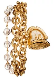 Authentic GUESS 10552L1 Gold tone stainless steel Heart shape Bracelet watch NWT - Picture 1 of 3