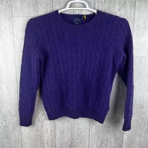 Polo Ralph Lauren Purple Cashmere Blend Cable Knit Sweater Youth XL - Picture 1 of 7