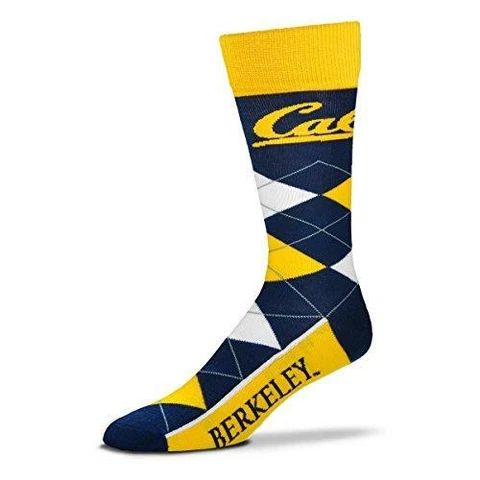 FBF For Bare Feet NCAA California Golden Bears Argyle Line Up Dress Sock Team Cover