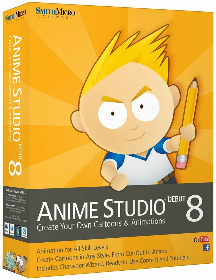 Smith Micro Anime Studio Debut 8 (Retail) (1 User/s) - Full Version for Mac, Win - Image 1 of 1