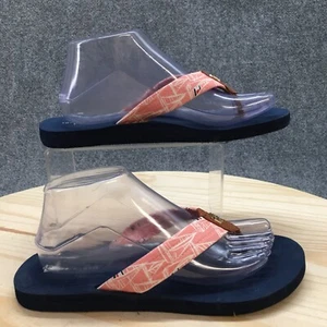 Tommy Hilfiger Sandals Womens 9 M Coroa Flip Flop Blue Faux Leather Casual - Picture 1 of 15