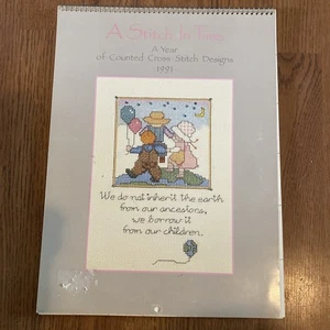 A Stitch In Time  Year Of Cross Stitch Designs 1991 Twelve Design Patterns - Picture 1 of 2