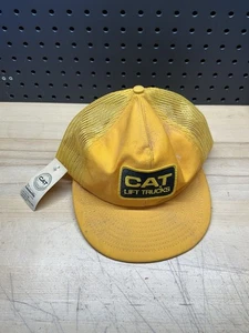 Vintage Katze Patch Trucker Mütze Kappe gelb Mesh Neu mit Etikett Neu aus altem Lagerbestand - Bild 1 von 3