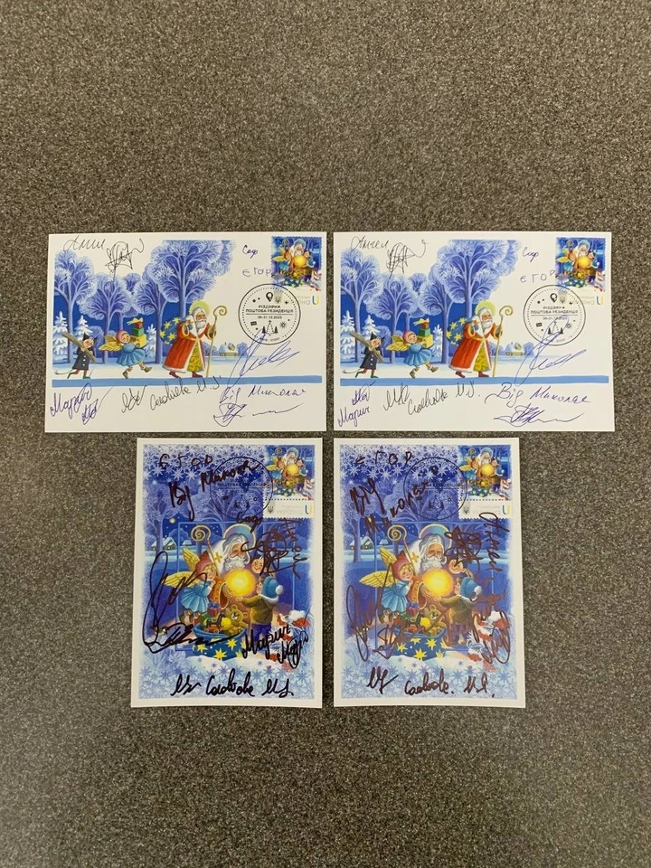 Sobres/Postales «Luz de San Nicolás» con 7 firmas / 6 de diciembre de 2025 Foto 1 de 4