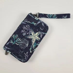 EUC Lug Tandem Wallet  Blue Ocean Shell Nautical Coral Reef Starfish - Picture 1 of 21
