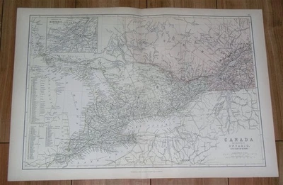 1883 ANTIQUE MAP OF ONTARIO TORONTO MANITOULIN / QUEBEC MONTREAL / CANADA - Image 1 of 4