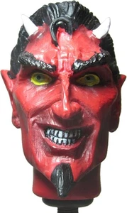 Devil Shift Knob Cool Rat Rod Lever Shifter Satan Horns Yellow Eyes Gromment - Picture 1 of 4
