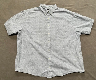 Camisa de vestir Yorke and Roundtree para hombre XXL 2XB manga corta con botones azul/blanco Foto 1 de 4