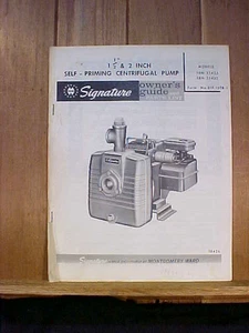 Wards Signature Self Priming Centrifugal Pump 1 1/2 & 2 Inch Manual & Parts List - Picture 1 of 2