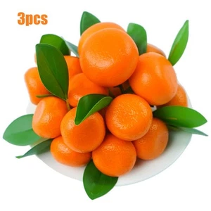 3.7cm Artificial Tangerine Fake Tangerine 3pcs Home Decor Orange Plastic - Picture 1 of 12