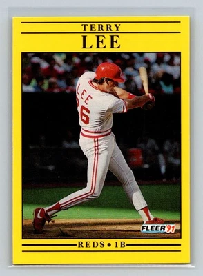 1991 Fleer Rookie RC #70a Terry Lee Cincinnati Reds Baseball Card - Image 1 of 2