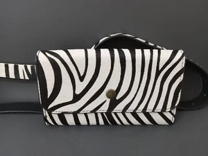 Banana Republic Calf Hair / Cow Leather Snap Waist Belt Bag Fanny Pack NWT $139! - Picture 1 of 6