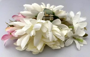 LOVELY FLORAL HUGE CLEAR ACRYLIC HAIR CLAW FREE USA SHIPPING - Picture 1 of 4