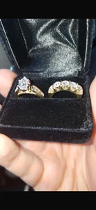 .95 Carat Center Diamond Ring Set.  Natural, Not Lab Grown.  14K Yellow Gold. - Picture 1 of 14