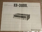Kenwood Kr 3600L - Receiver Operating Instruction User Manual
