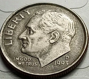 1993 D Clad Dye Mint Error Roosevelt Dime,Free Shipping!!! - Picture 1 of 2
