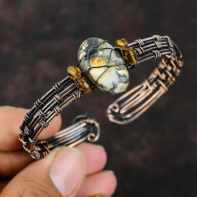 Gift For Her Maligano 碧玉丝包装可调节手镯铜首饰 — 第 1/4 张图片