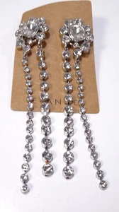 Lee Angel Neiman Marcus Women's Crystal Gold Circles Tassel Earrings NWT 110 - Picture 1 of 3