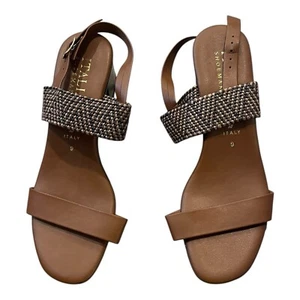Italian Shoemaker brown block heel sandals size 9 - Picture 1 of 5