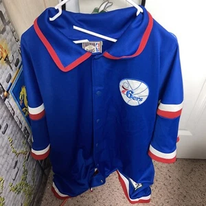 Vintage Philadelphia Sixers Jersey Warm Up Majestic Hardwood Classics Very Rare! - Picture 1 of 10