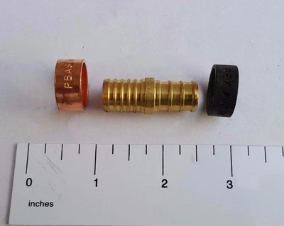 10) KIT REPARACIÓN EMPALME 1/2" PEX X 1/2 PB (POLIBUTILENO) ACOPLAMIENTO SIN PLOMO + ANILLO Foto 1 de 3