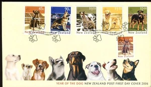 2006 New Zealand Year of The Dog (Set of 6 Stamps) FDC - Picture 1 of 2