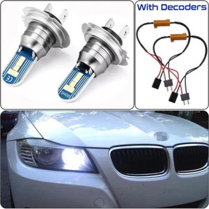 Error Free 6000K HID White H7 LED Daytime Running Light Bulbs for BMW 3 5 Series - Picture 1 of 9