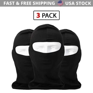 Paquete de 3 máscara facial completa táctica pasamontañas negra ligera motocicleta esquí calentador - Imagen 1 de 7