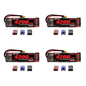 Venom 8.4V 4200mAh 7 Cell NiMH Battery Flat with Universal Plug System x4 Packs - Picture 1 of 3