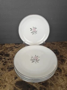 Set Of 6 Noritake Rosales 8" Salad Plates Japan 5790 Pink Floral Roses - Picture 1 of 7