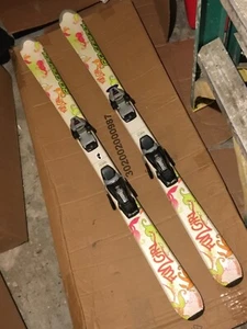 Rossignol Fun Girl 130 cm kids youth downhill Skis with Marker 450 Bindings - Picture 1 of 10
