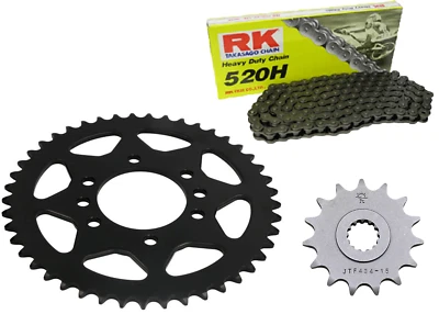 KIT/TRASMISSIONE SUZUKI DR 500 81/83 CATENA 520H 120L RK CORONA 45 PIGNONE 15 JT - Immagine 1 di 4