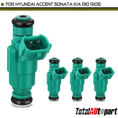 4x Injetor de Combustível para Hyundai Accent Santa Fe Kia Optima Rio Rio5 Dodge Attitude - Imagem 1 de 4