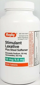 Docusate Sodium Senna Laxative Tablets 1000ct -Expiration Date 10-2026 - Picture 1 of 3