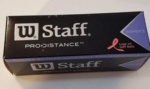 Women's Wilson Staff Pro Distance Straight 3 Golf Balls w Breast Cancer Logo - Picture 1 of 10