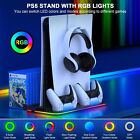 PS5 Slim Controller Ladegerät Ständer Kühllüfter für PS5 Disc & Digital Editions BLK