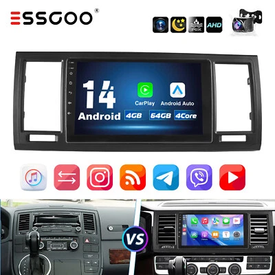 Für VW T6 Transporter Multivan 2016-2019 Carplay Android 14 Autoradio NAVI 4+64G - Bild 1 von 4