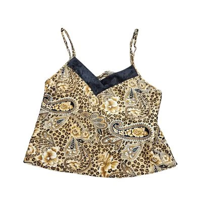 Lencería De Colección Gilligan O'Malley Cami Talla XL Borde Terciopelo Satinado Y2K Cachemira Foto 1 de 4